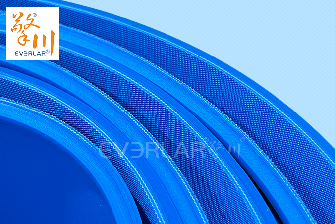 PU輸送帶加導條耐磨耐油食品級藍色啞光傳送帶食品包裝生產線皮帶